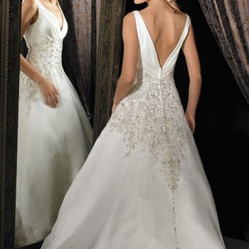 Deep V back with beading