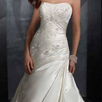 Ruched fit-and-flare dress with beading
